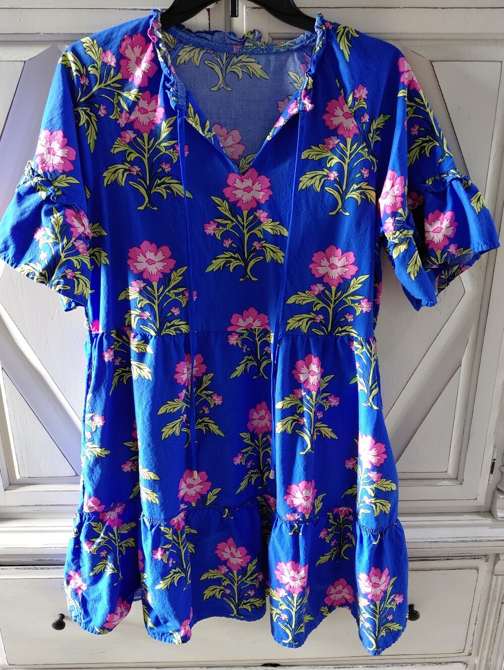 Cute! Blue Floral Summer Dress